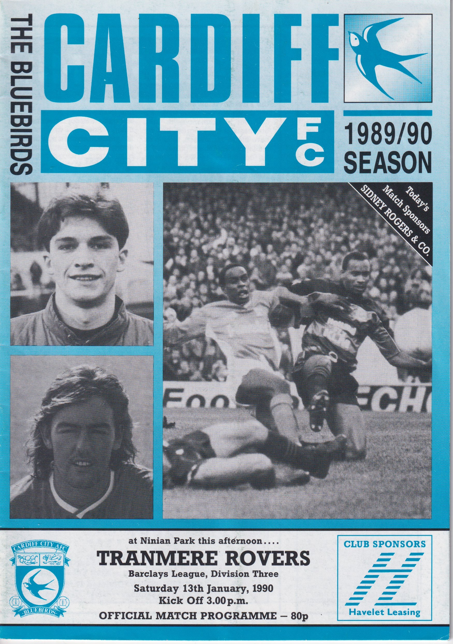 Cardiff City v Tranmere Rovers match programme